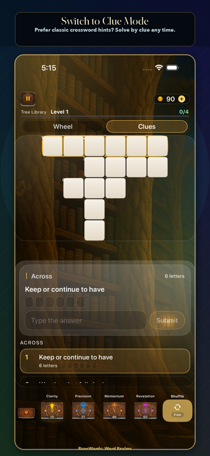 RuneWords answer help screen.